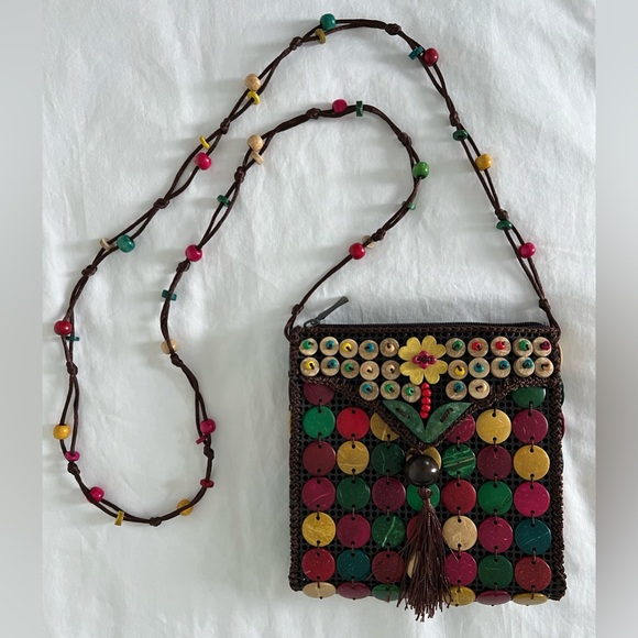 NWOT Summer crossover mini bag. 16x16 cm. Hand made by artisans. Lightweight Fun - Picture 1 of 10